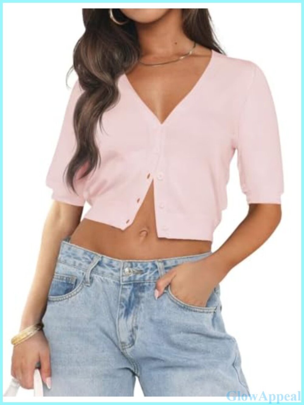 LEEDYA Women's Summer Cardigan Short Sleeve Open Front Knit Cropped Shrug